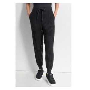 NWT DKNY Black Cable Sweater Joggers - Size XS